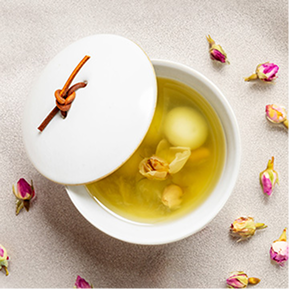 Bird’s Nest Rice Dumplings with French Rose Buds